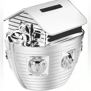 Maison Birks  Silver Toned Noah Ark Coin Bank Piggy Bank